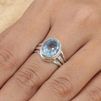 Serenity Blue Oval Ring