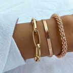 Bold Link and Twisted Chain Bracelet Stack