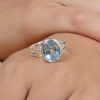 Serenity Blue Oval Ring