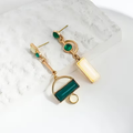 Emerald-Look Geometric Earrings