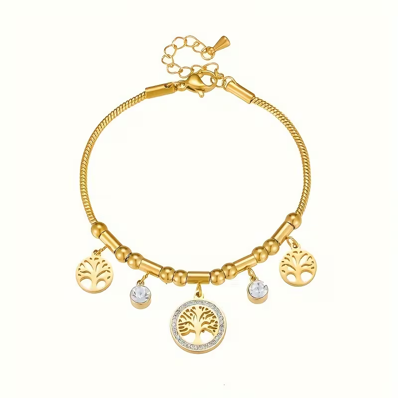 Charm Bracelet with Tree Drop Detail