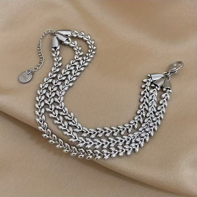 Leaf Link Multi-Strand Bracelet