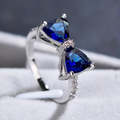 Sapphire-Look Duo Bow Ring