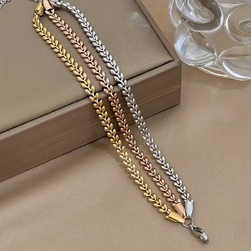 Leaf Link Multi-Strand Bracelet