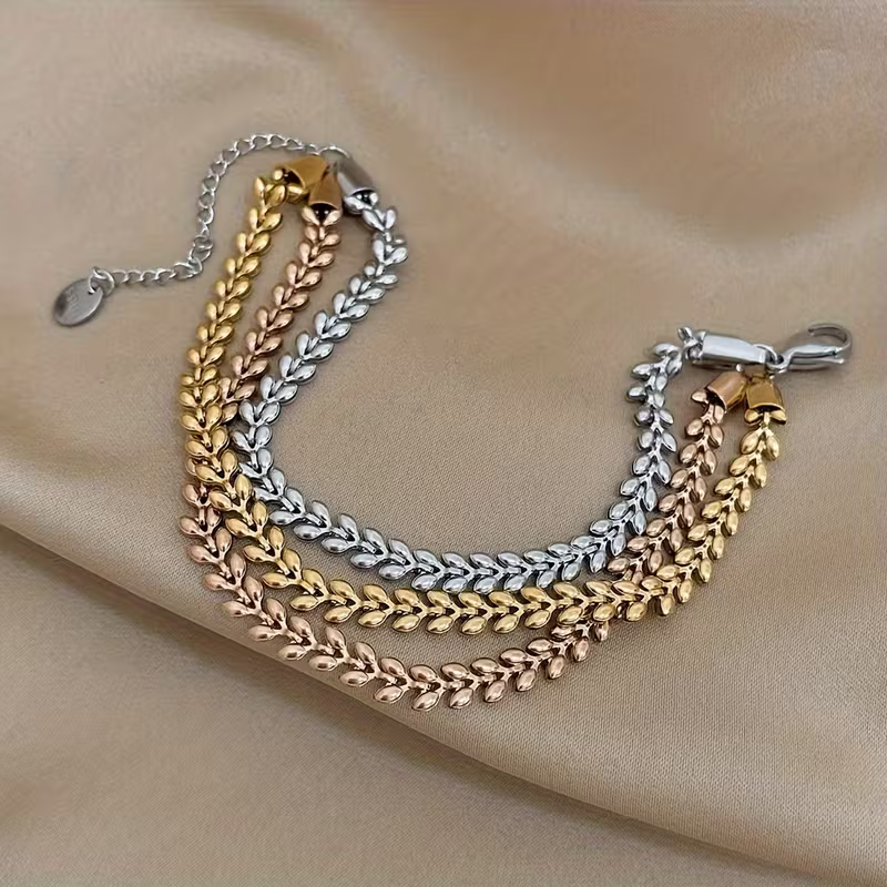 Leaf Link Multi-Strand Bracelet