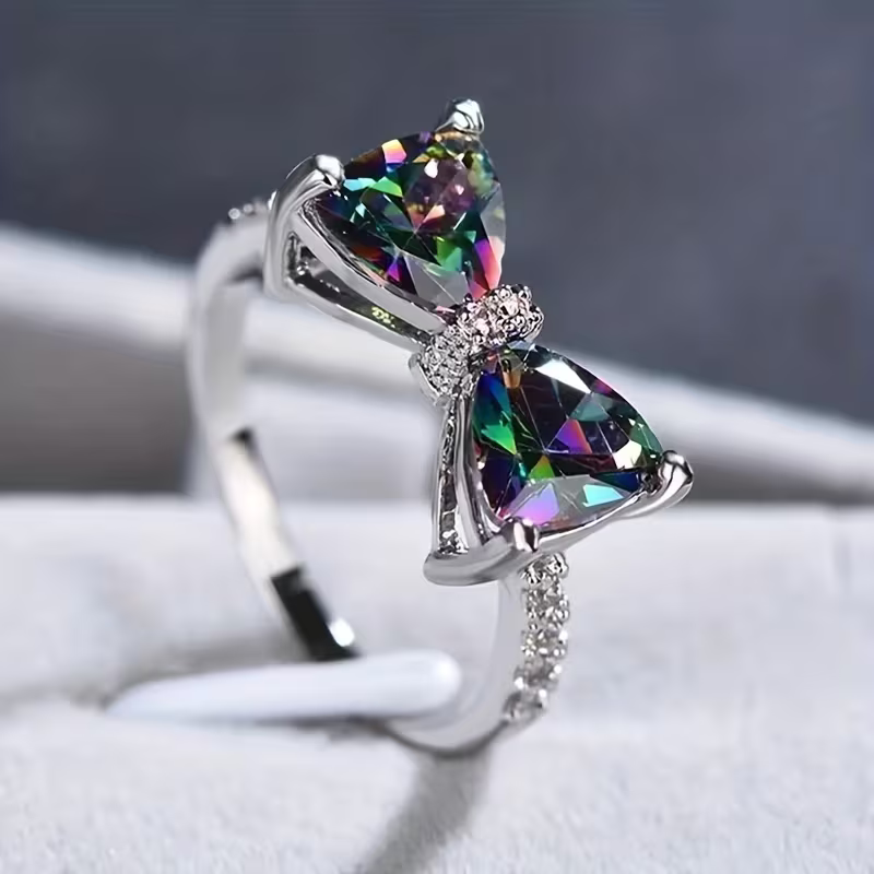 Bow Ring in Four Stone Colours