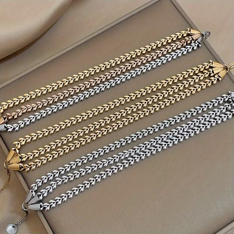 Leaf Link Multi-Strand Bracelet