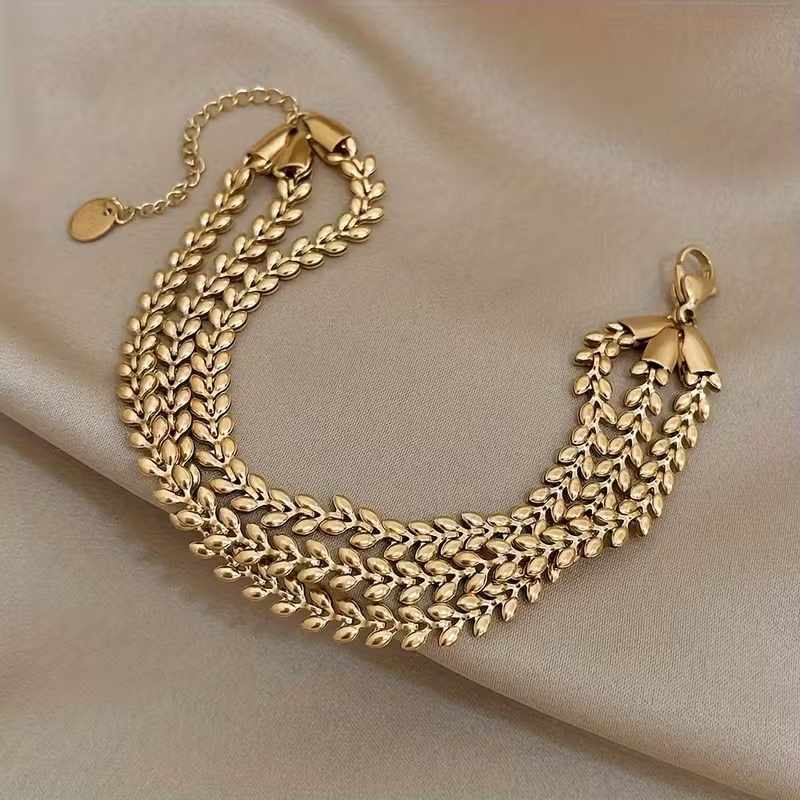 Leaf Link Multi-Strand Bracelet