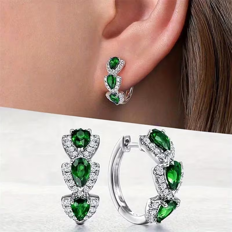 Crown Hoop Earrings in Four Colours