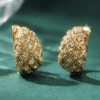 Pavé Trellis Oval Earrings