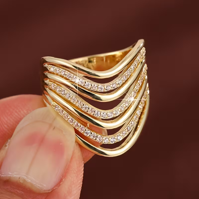 Sculpted Ripple Ring