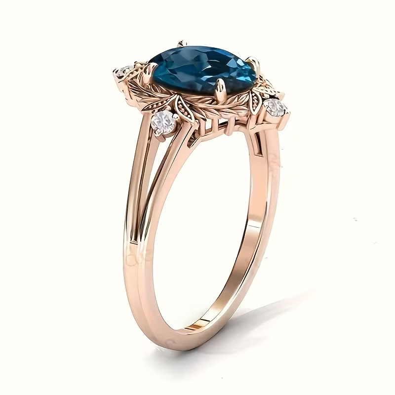 Blue Bloom Statement Ring