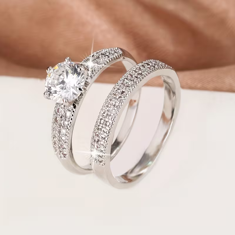 Twin Stone Crown Ring
