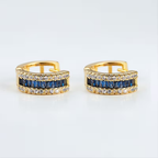 Sapphire-Look Baguette Earrings