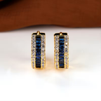 Sapphire-Look Baguette Earrings