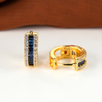 Sapphire-Look Baguette Earrings
