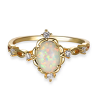 Opal-Look Blossom Ring
