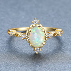 Opal-Look Blossom Ring