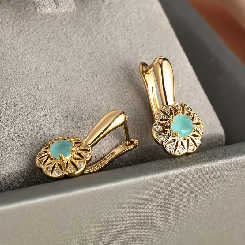 Turquoise Sunburst Earrings