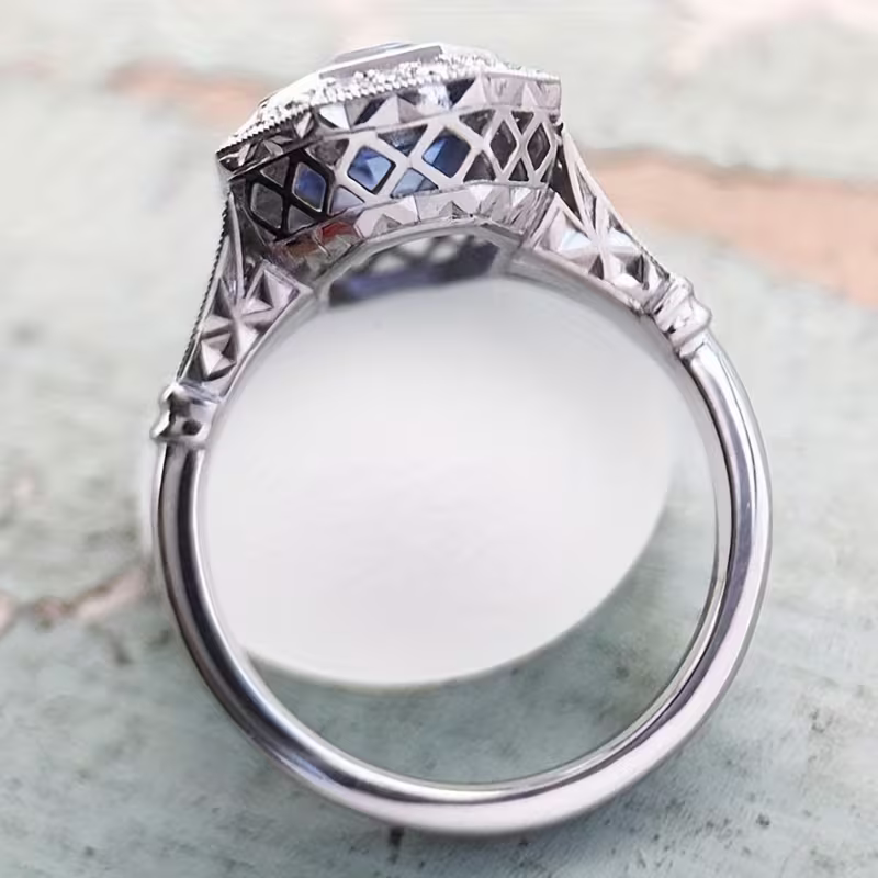 Art Deco-Style Blue Ring