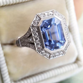 Art Deco-Style Blue Ring