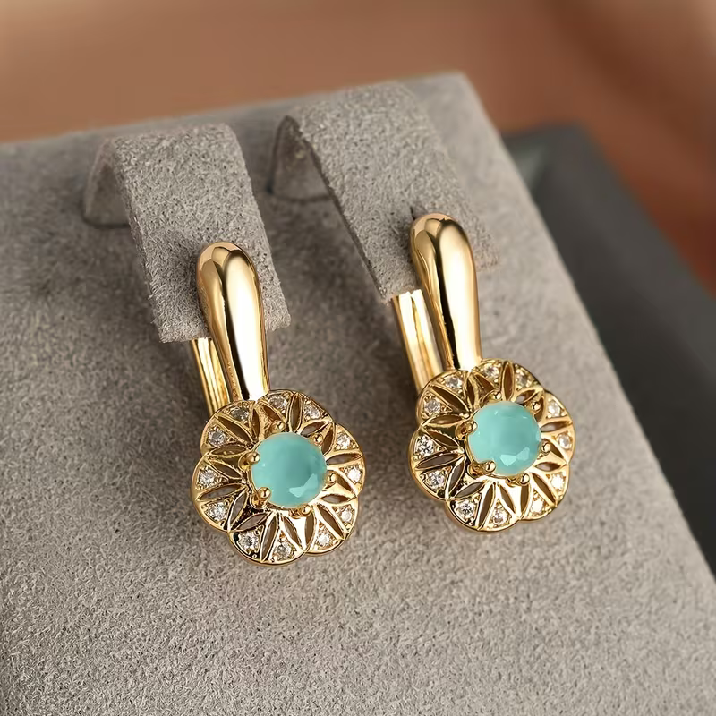 Turquoise Sunburst Earrings