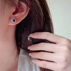 Sapphire-Look Blossom Earrings