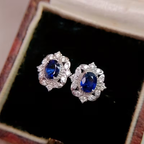 Sapphire-Look Blossom Earrings