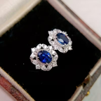 Sapphire-Look Blossom Earrings