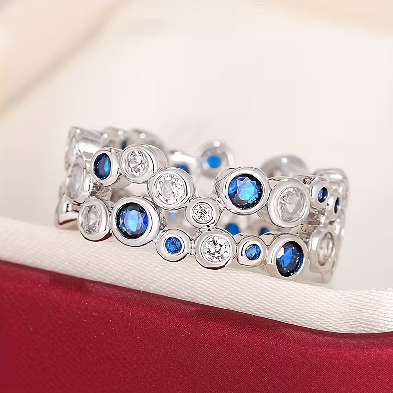 Sapphire-Look Orbit Ring