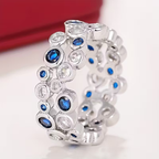 Sapphire-Look Orbit Ring