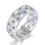 Sapphire-Look Lattice Ring