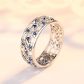 Sapphire-Look Lattice Ring