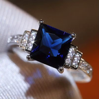 Sapphire-Look Square Ring