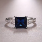 Sapphire-Look Square Ring