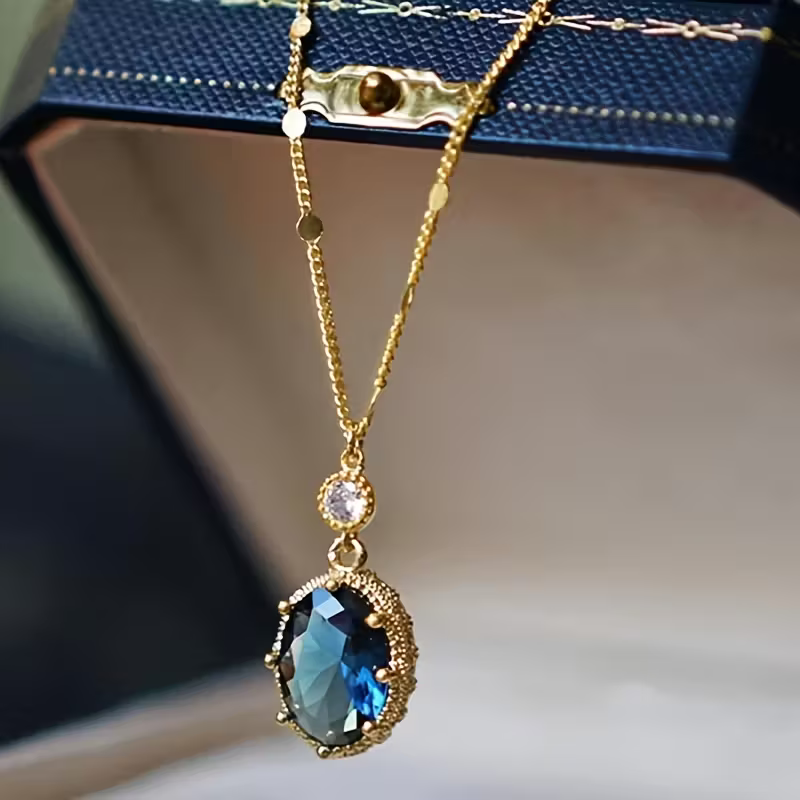 Sapphire-Look Regency Necklace