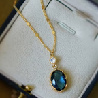 Sapphire-Look Regency Necklace
