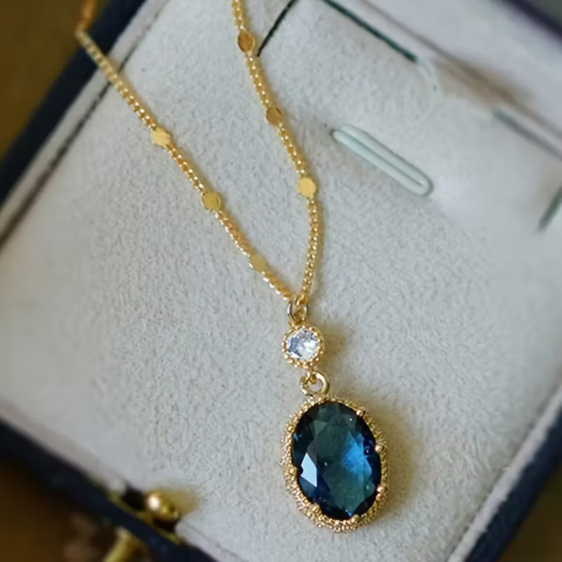 Sapphire-Look Regency Necklace