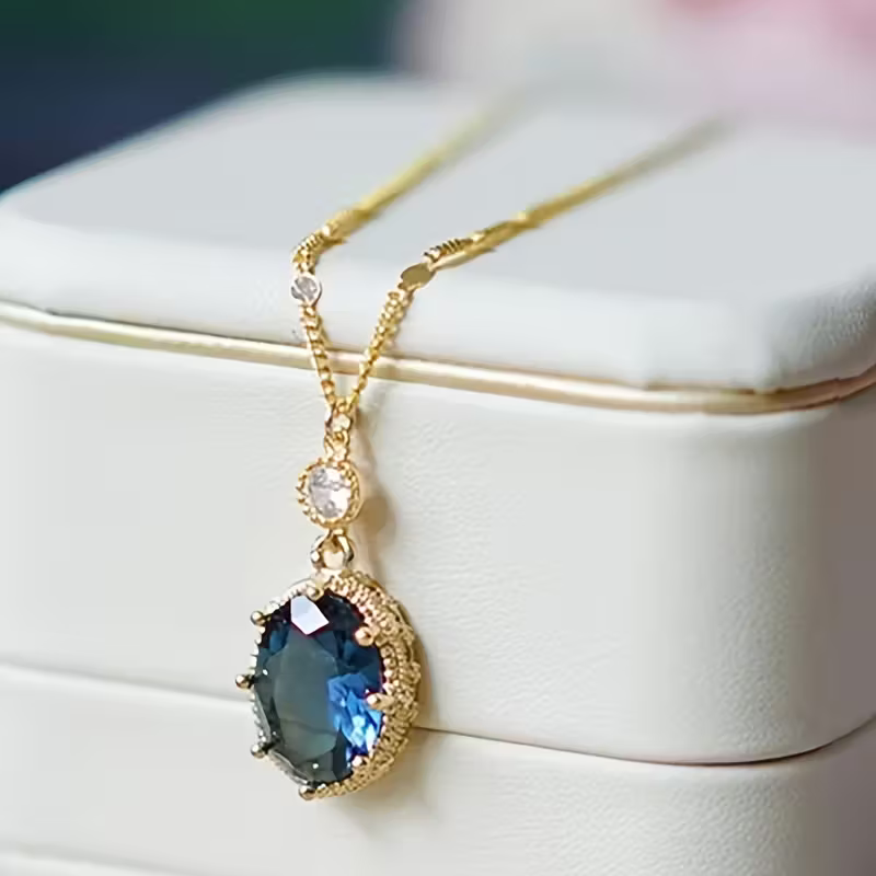 Sapphire-Look Regency Necklace