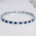 Sapphire-Look Tennis Line Bracelet
