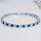 Sapphire-Look Tennis Line Bracelet