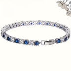 Sapphire-Look Tennis Line Bracelet