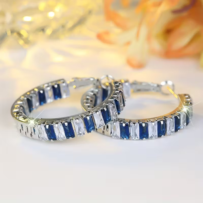 Baguette Eternity Earrings