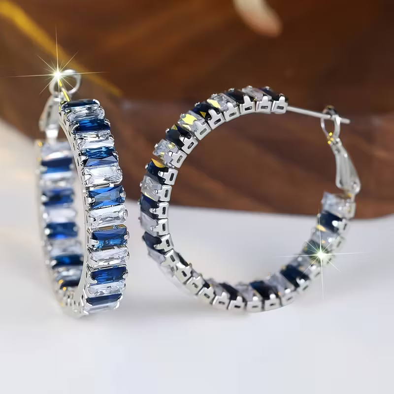 Baguette Eternity Earrings