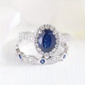 Sapphire-Look Duo Promise Ring