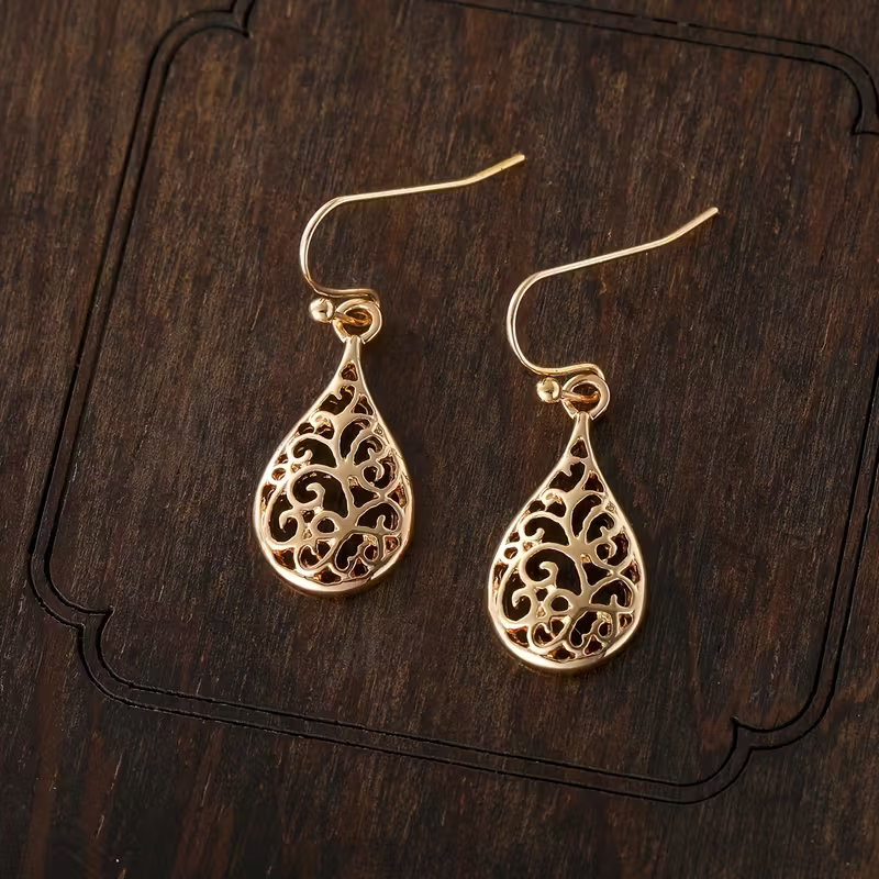 Boho Filigree Teardrop Earrings