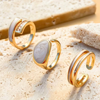 Gemstone-Look Stackable Ring Set