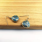 Turquoise Mosaic Teardrop Earrings in Gold Tone