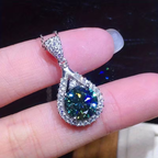 Emerald-Look Aurora Halo Necklace