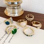 Gemstone-Look Stackable Ring Set